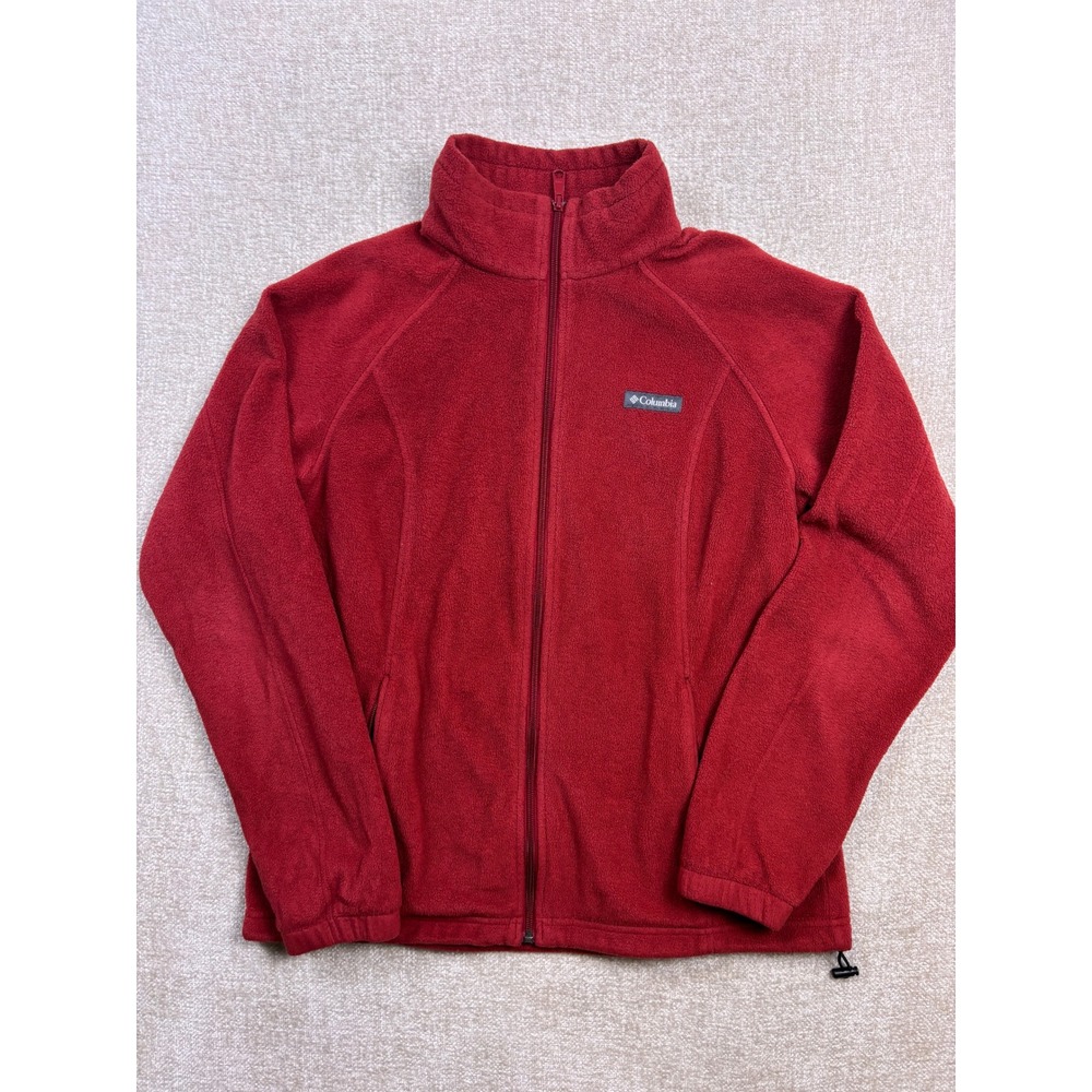 Columbia Womens Benton Springs Full Zip Fleece Jacket Red WL6439 Size Large